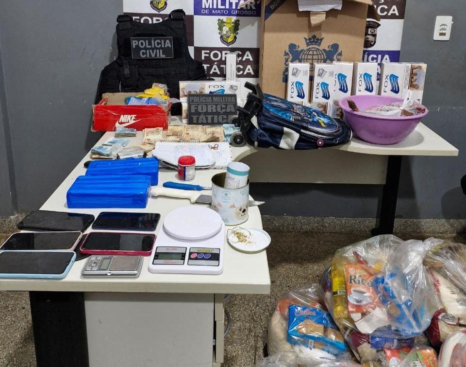 Casal é preso com drogas, cestas básicas e animal silvestre abatido