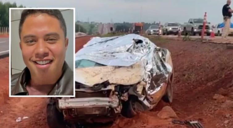 Jovem de 23 anos morre após picape bater na traseira de carro na rodovia BR-163