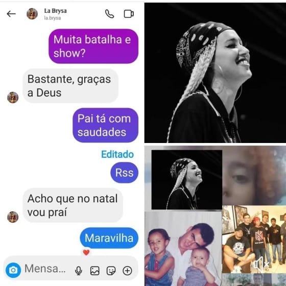 Pai de rapper publica última conversa com a filha: "Estará para sempre em meu coração"