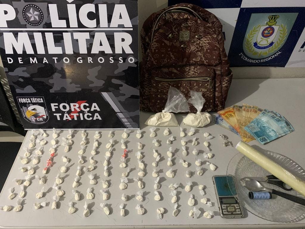 Força Tática prende traficante em flagrante com 112 porções de drogas em Cuiabá