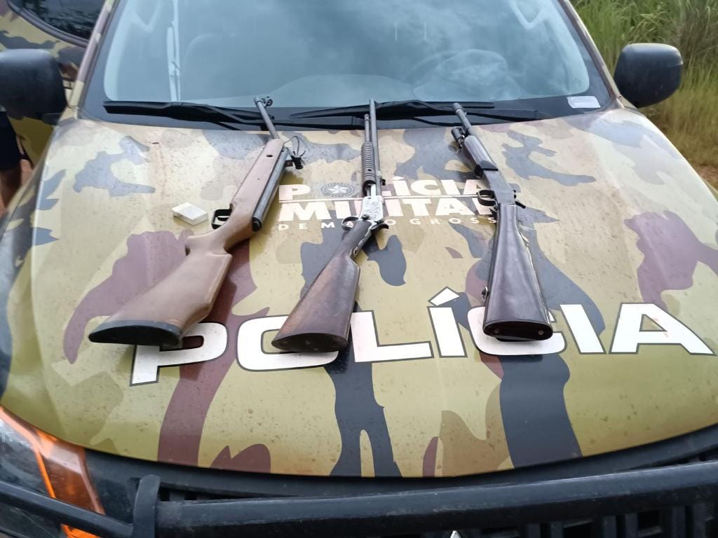 Patrulha Rural prende homem com três armas de fogo em Juscimeira