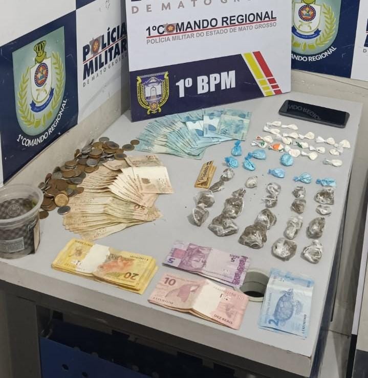 Motorista foge em alta velocidade, mas é abordado e preso com drogas e dinheiro em Cuiabá