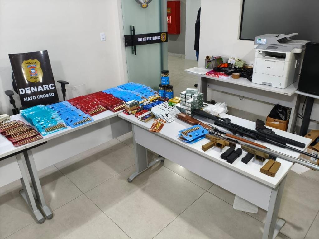 Investigado por agiotagem e tráfico é preso com armas e mais de 5,5 mil munições em Cuiabá