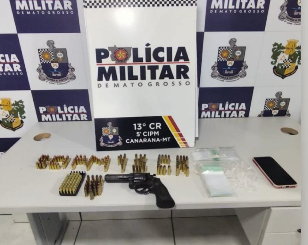 PM prende homem por ameaçar a ex-namorada e apreende revólver com 157 munições