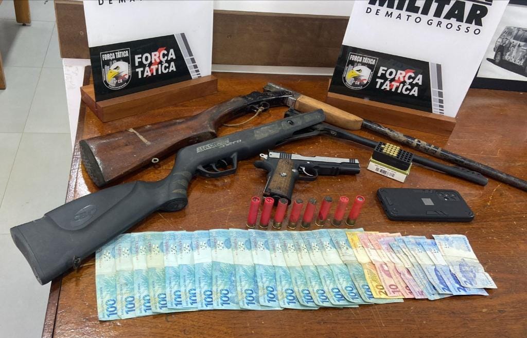 Filho aciona a PM após pai atirar em casa e ameaçar a esposa de morte em Mato Grosso