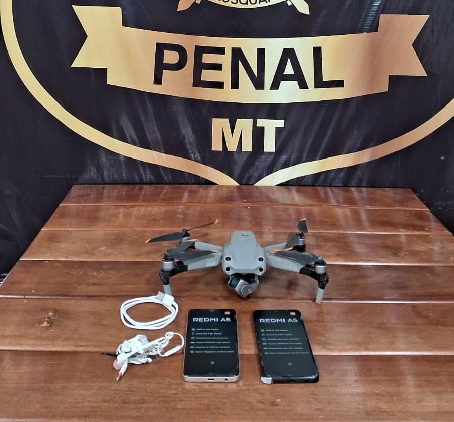 Policiais Penais abatem drone com celulares sobrevoando penitenciária em Mato Grosso