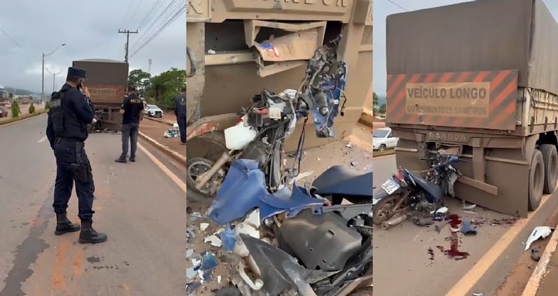 Motociclista de 39 anos morre após bater na traseira de carreta em avenida
