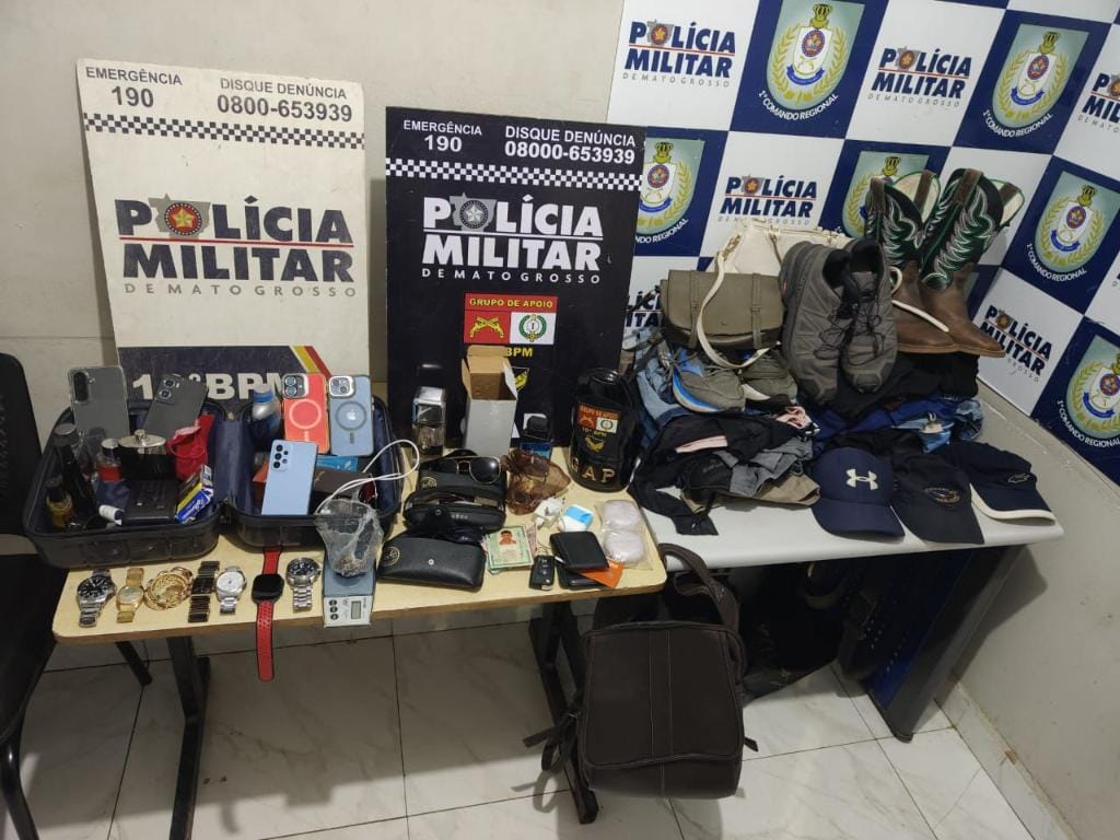 Três são presos a caminho de Cuiabá para revender material furtado de casas no interior