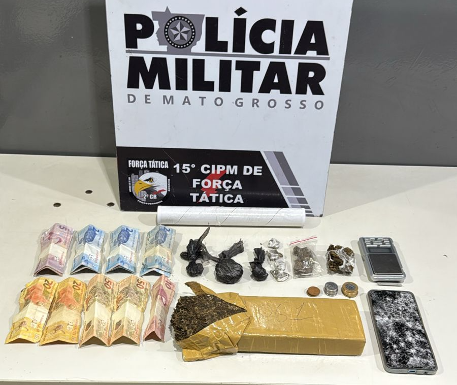 Força Tática prende duas pessoas por tráfico de drogas em Várzea Grande