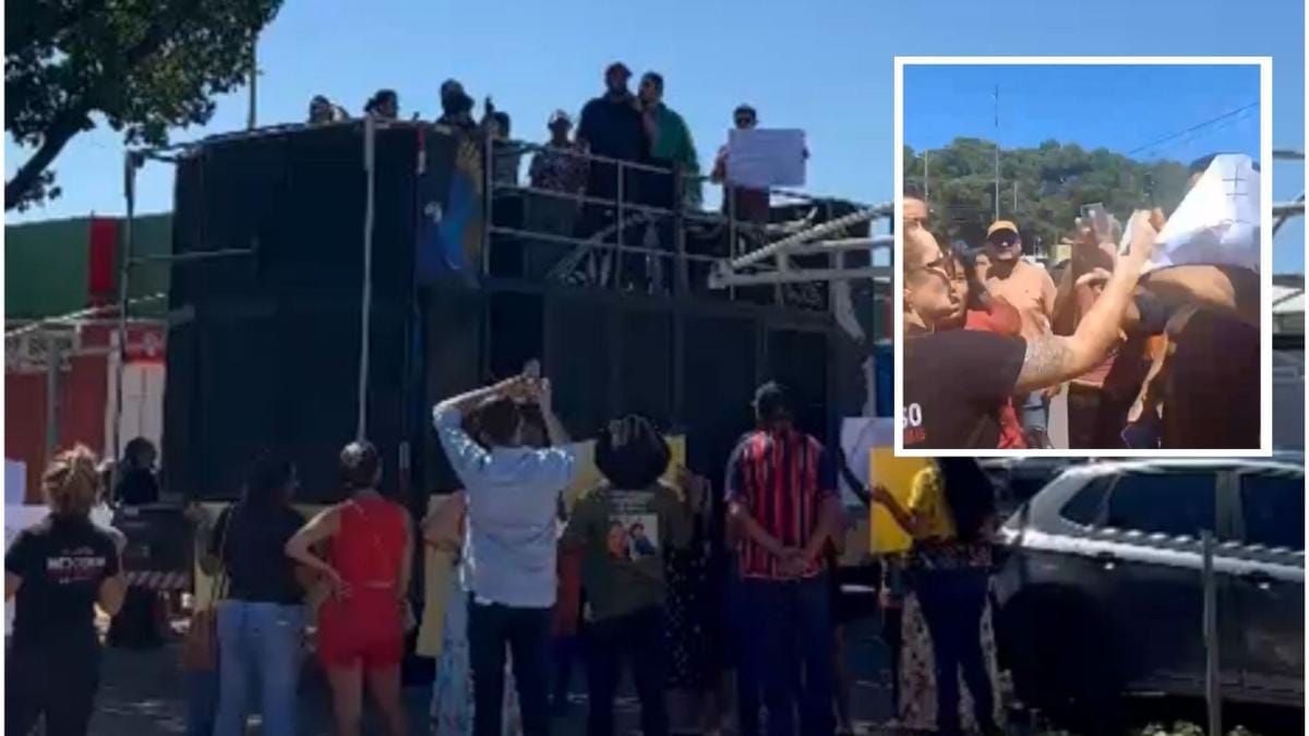 Protesto contra prefeita de VG termina com jornalista agredido por manifestantes; vídeos