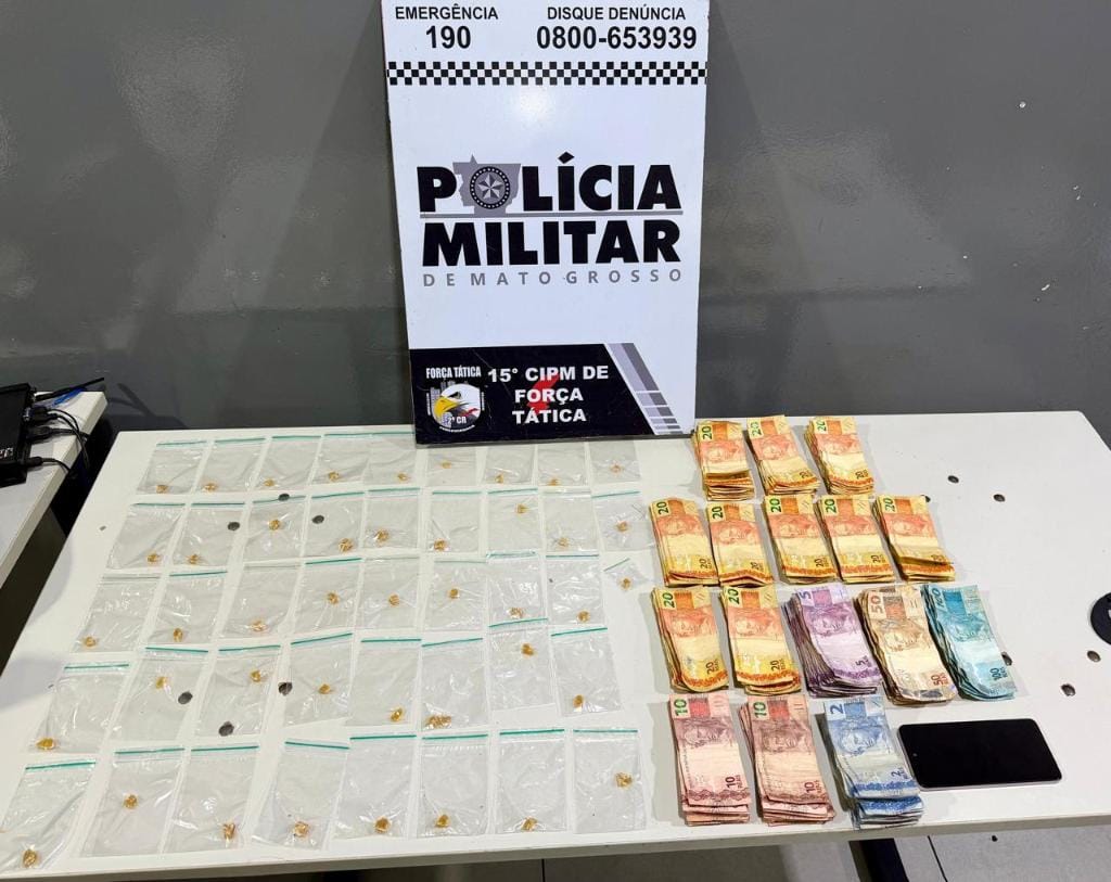 Traficante é preso com pasta base de cocaína e R$ 3,8 mil em Várzea Grande