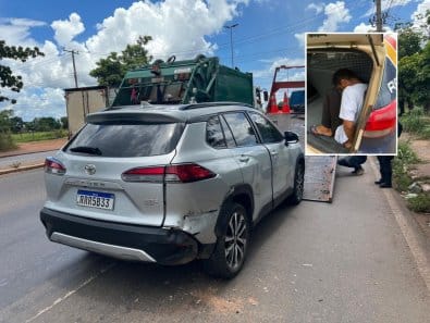 Criminoso rouba Corolla Cross em VG e acaba preso após colidir com Fiat Strada na capital