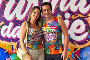 Fábio Garcia e Marcella Marchetti caem na folia no Turma da Laje