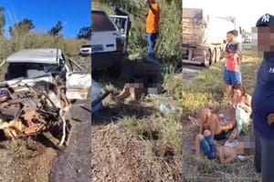 Casal morre e duas crianças ficam feridas em grave acidente entre carro de passeio e caminhão