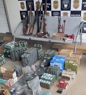 Arsenal com dez armas e 44 mil munições apreendido durante operação é avaliado em R$ 250 mil