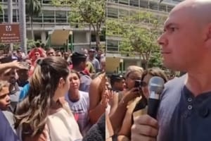 “Estão mentindo para vocês”, diz Abilio sobre ministro e deputados a manifestantes