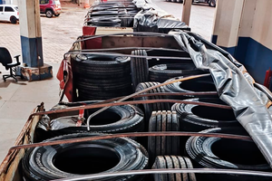 Motorista é flagrado com carga de 312 pneus sem nota fiscal avaliada em R$ 700 mil em MT