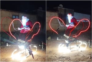 Prefeitura de Rio Branco inova e encanta crianças em noite de Natal com uso de drone agrícola