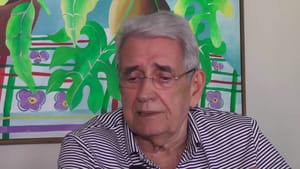 A máquina de costura na varanda