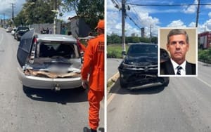 Desembargador aposentado bate caminhonete na traseira de Fiesta e deixa dois feridos em Cuiabá
