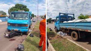 Motociclista de aplicativo morre e passageira fica ferida após batida contra caminhão em VG