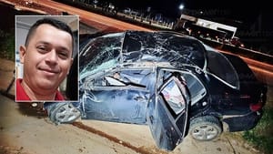 Pai morre em grave acidente de carro e esposa e filhos ficam feridos na rodovia BR-163