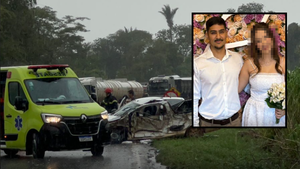 Morto em acidente havia se casado de manhã e viajava para lua de mel; esposa ficou ferida